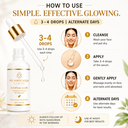 THE WHITE SERUM™ by Elan Vivre Eternal Glow | Anti-Ageing Serum for Fine Lines & Firm Skin – 30ml